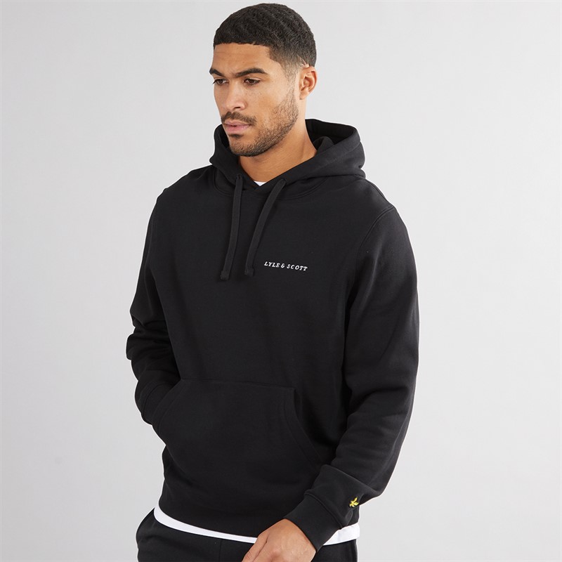 Mens Embroidered Hoodie Z893 Jet Black/White 1 Mens Embroidered Hoodie Z893 Jet Black/White