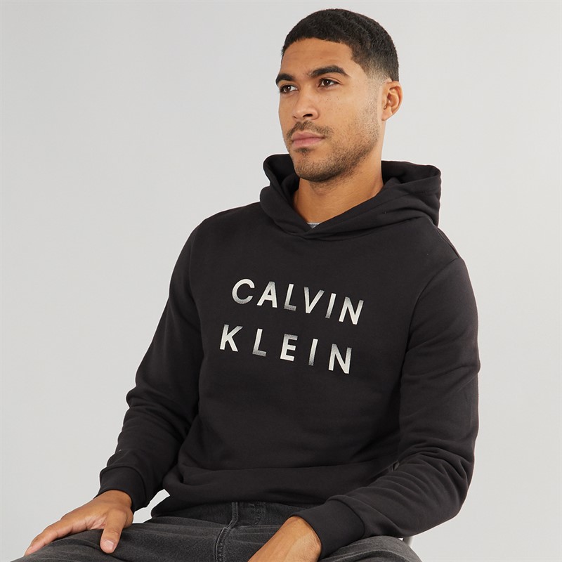 Mens Enlarged Logo Hoodie CK Black 1 Mens Enlarged Logo Hoodie CK Black
