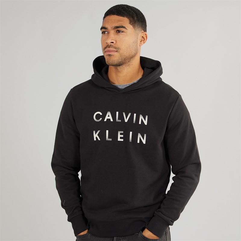 Mens Enlarged Logo Hoodie CK Black 3 Mens Enlarged Logo Hoodie CK Black
