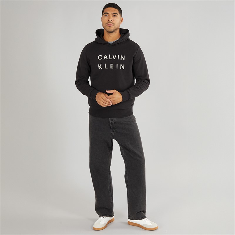 Mens Enlarged Logo Hoodie CK Black 4 Mens Enlarged Logo Hoodie CK Black