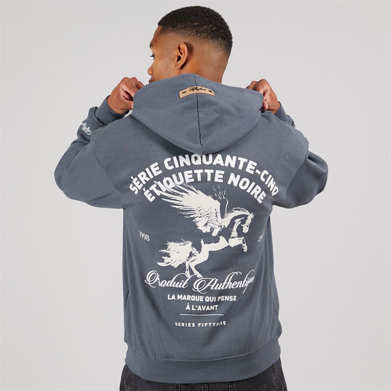 Mens Projan Front Back Logo Hoodie Steel Blue 3 Mens Projan Front Back Logo Hoodie Steel Blue