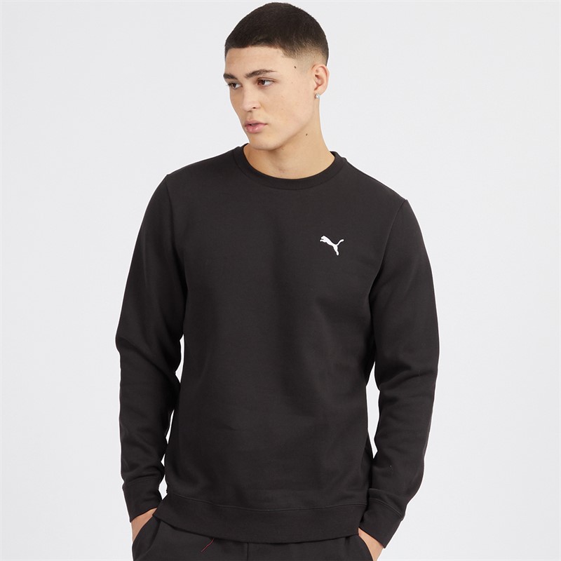 Mens Essentials Small Logo Crew Sweatshirt Black 1 Mens Essentials Small Logo Crew Sweatshirt Black