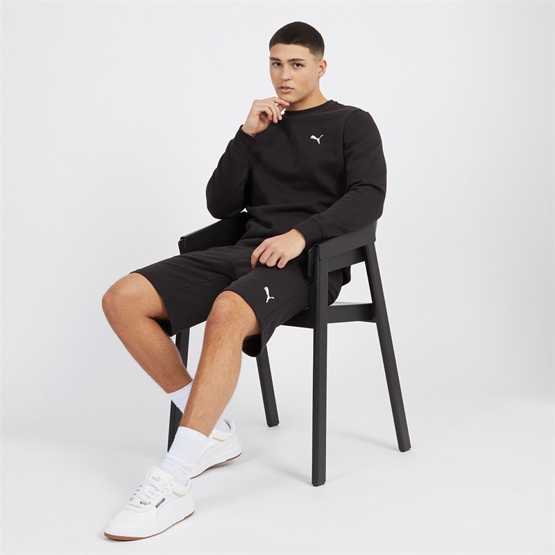 Mens Essentials Small Logo Crew Sweatshirt Black 3 Mens Essentials Small Logo Crew Sweatshirt Black