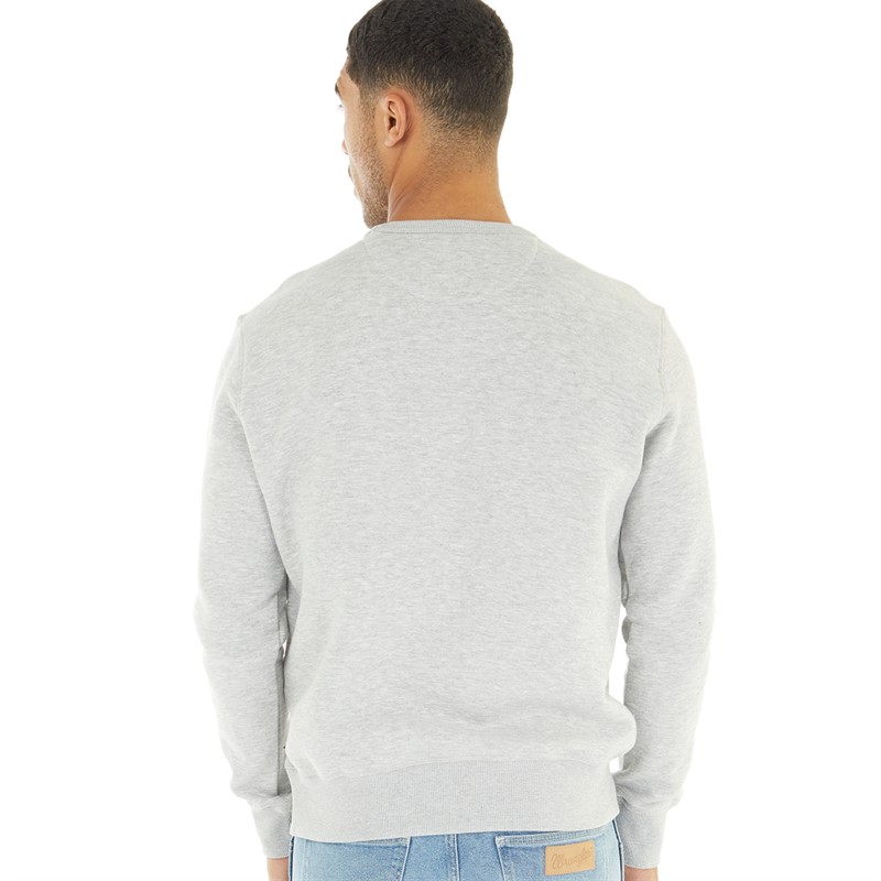 Mens Crew Neck Sweatshirt Light Grey Melange 2 Mens Crew Neck Sweatshirt Light Grey Melange