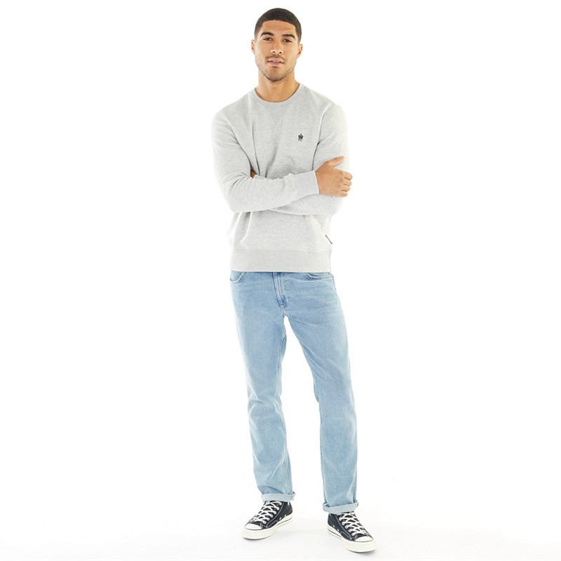 Mens Crew Neck Sweatshirt Light Grey Melange 3 Mens Crew Neck Sweatshirt Light Grey Melange