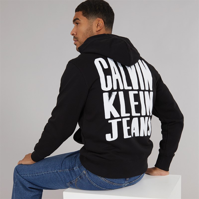Mens Painted Hoodie CK Black