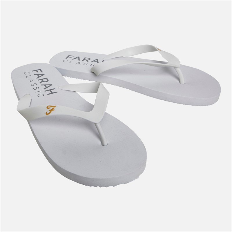 Mens Shore Flip Flops White