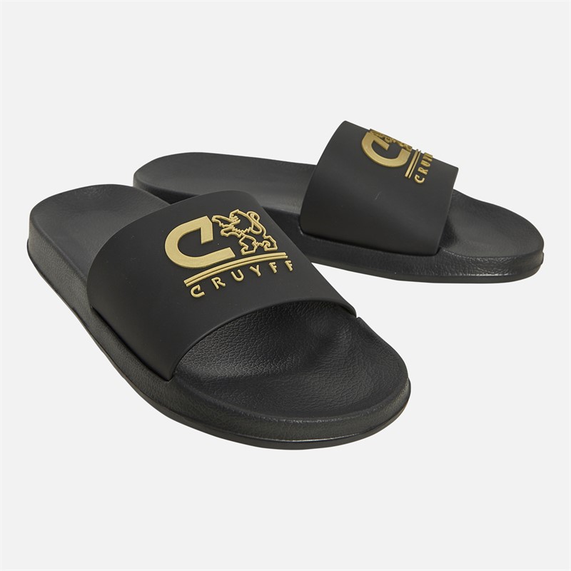 Mens Sports Sliders Black/Gold