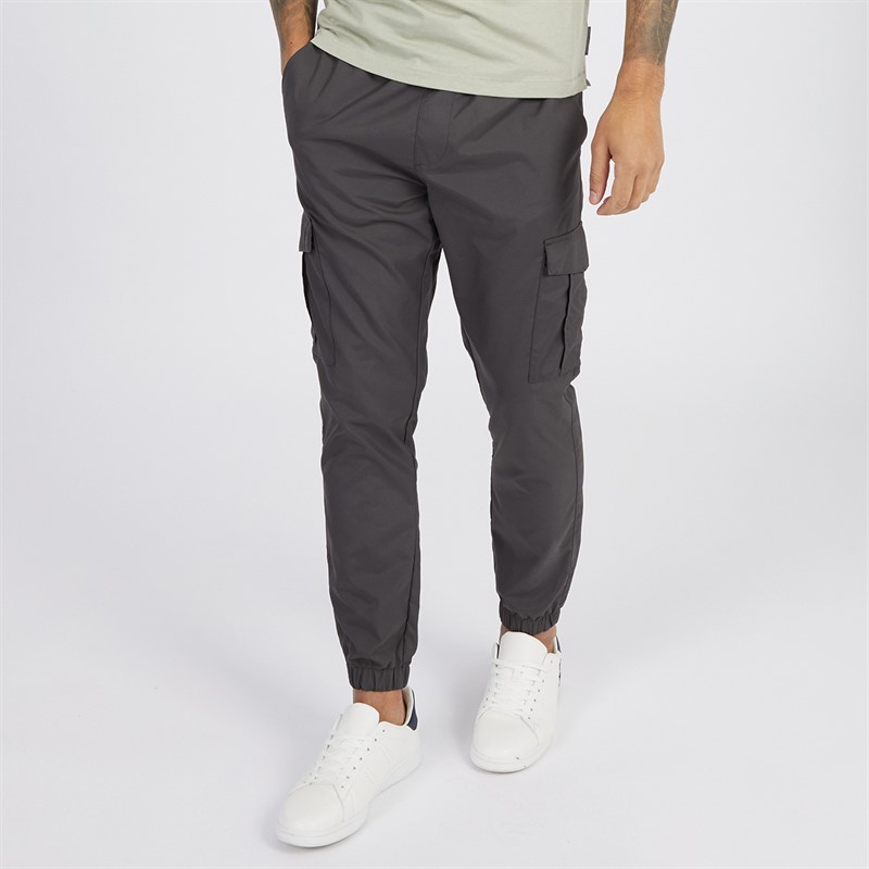 Mens Combat Tech Cargo Trousers Charcoal