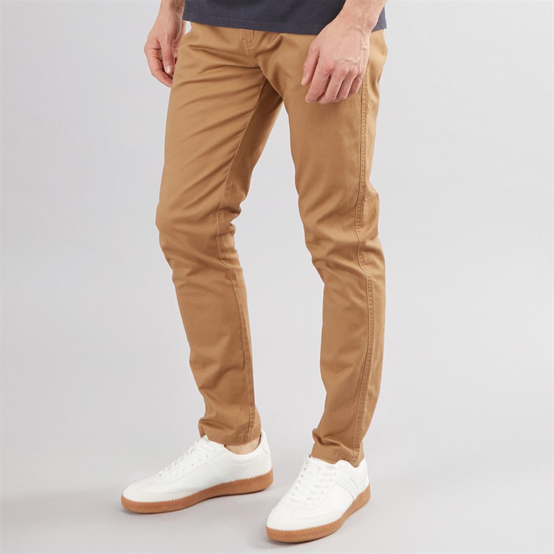 Mens Slim Fit Chino Trousers Sand 1 Mens Slim Fit Chino Trousers Sand