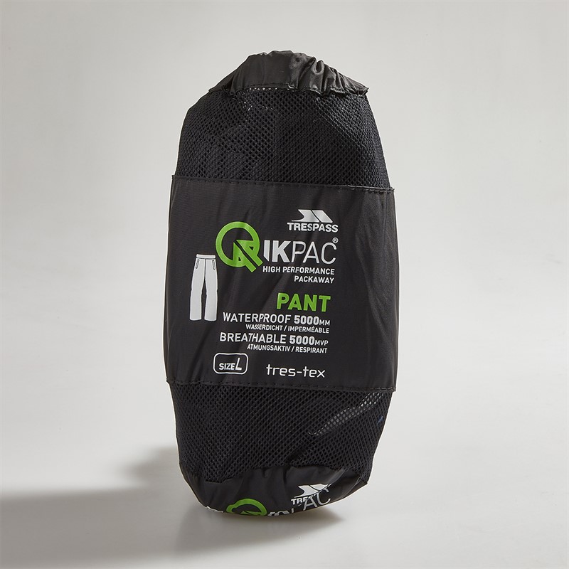 Mens Qikpac Waterproof Over Trousers Black