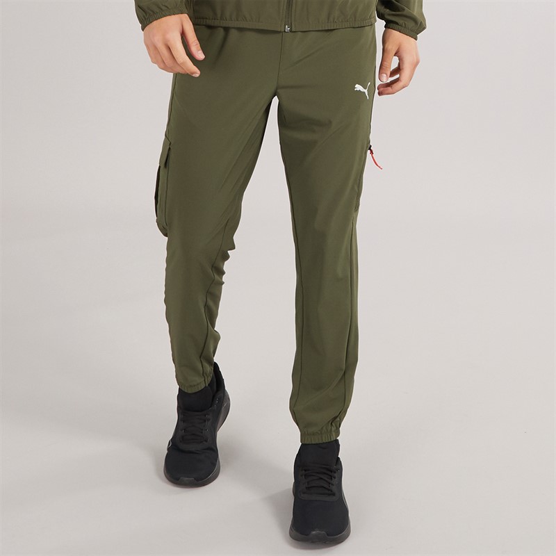 Mens Flex Tech Woven Cargo Pants Dark Olive