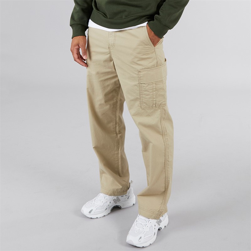 Mens Carlos Loose Rebel Cargo Trousers Crockery 1 Mens Carlos Loose Rebel Cargo Trousers Crockery