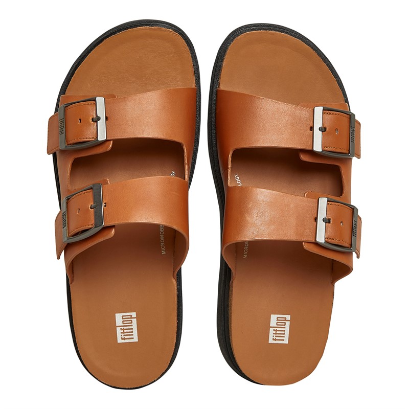 Mens Gen FF Double Buckle Sandals Light Tan 4 Mens Gen FF Double Buckle Sandals Light Tan