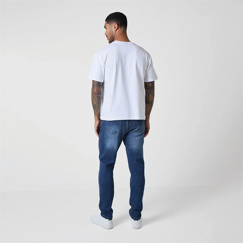 Mens Regular Fit Denim Jeans Mid Blue 2 Mens Regular Fit Denim Jeans Mid Blue