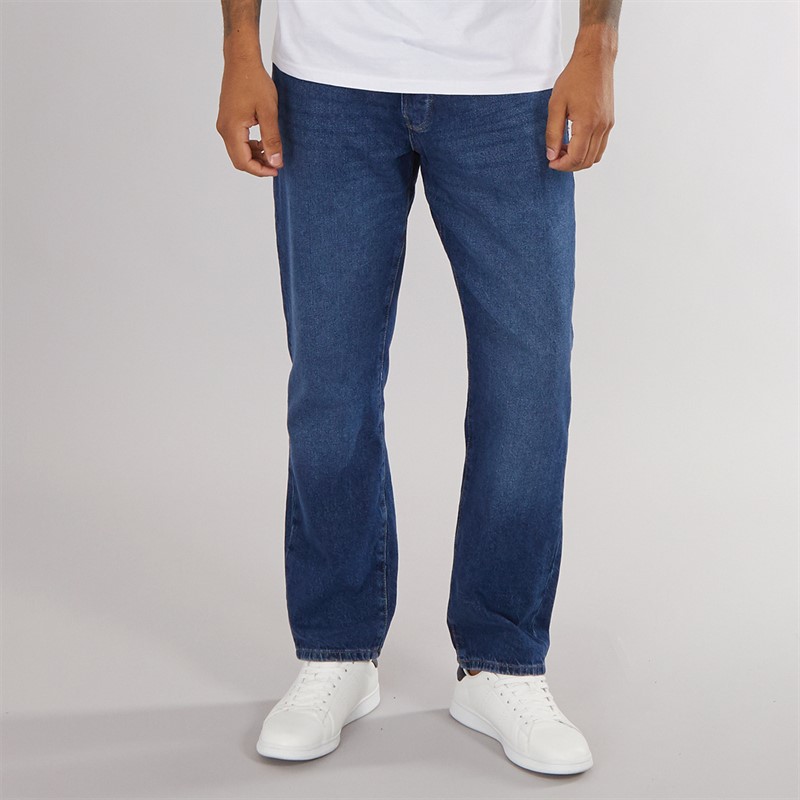 Mens Edge Straight Jeans Dark Blue Denim