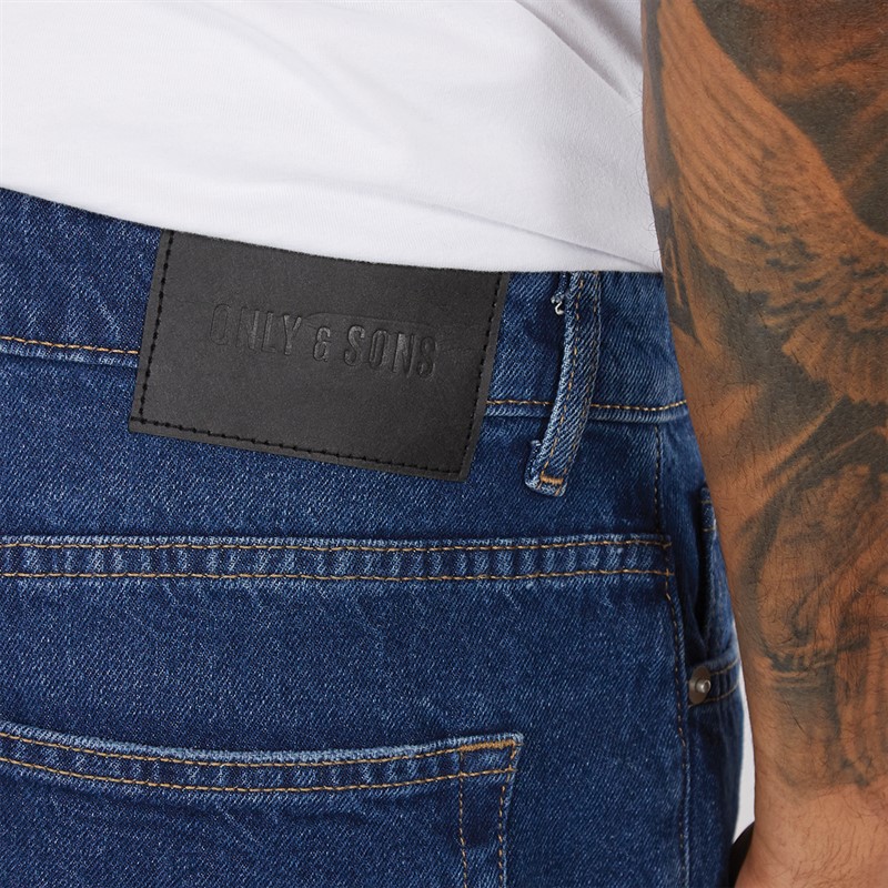 Mens Edge Straight Jeans Dark Blue Denim 3 Mens Edge Straight Jeans Dark Blue Denim