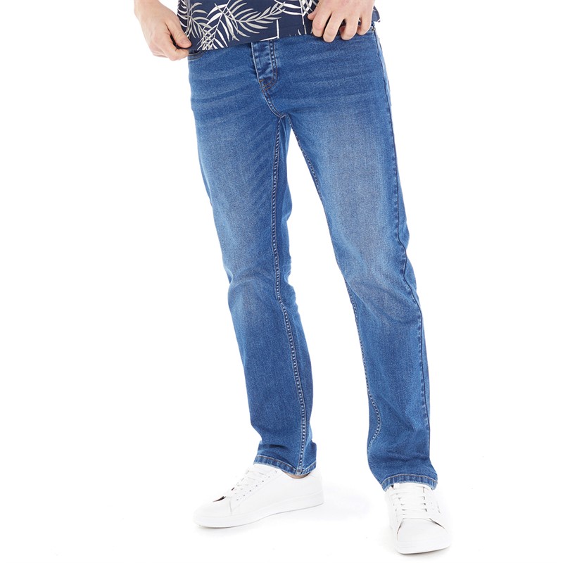 Mens Stretch Straight Fit Jeans Stone Wash 1 Mens Stretch Straight Fit Jeans Stone Wash