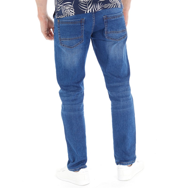 Mens Stretch Straight Fit Jeans Stone Wash 2 Mens Stretch Straight Fit Jeans Stone Wash