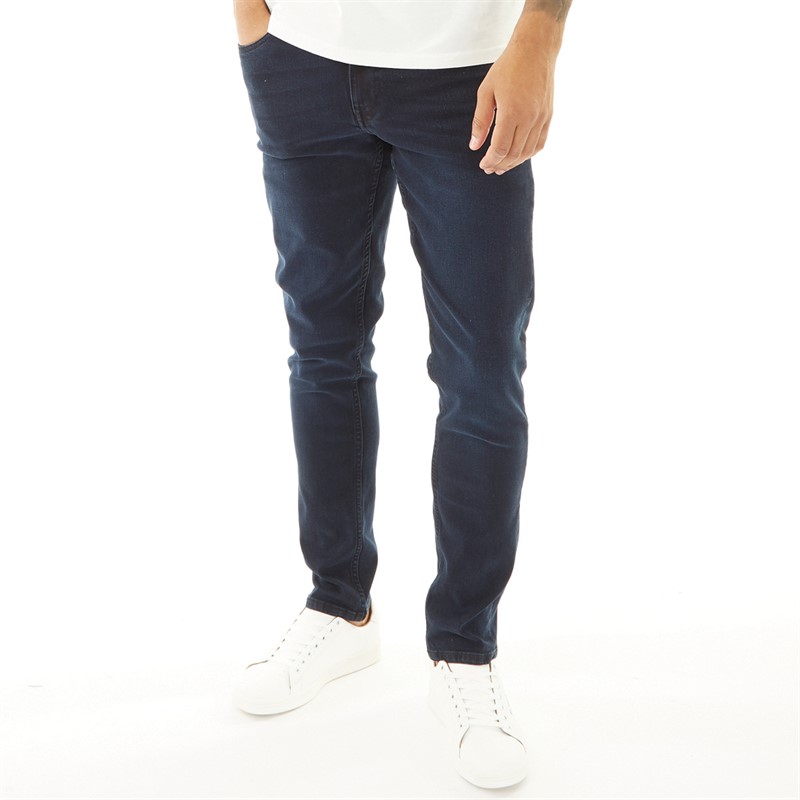 Mens Slim Fit Jeans Dark Blue Stonewash 1 Mens Slim Fit Jeans Dark Blue Stonewash