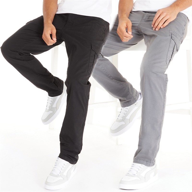 Mens Harverts Two Pack Cargo Pants Black/Slate