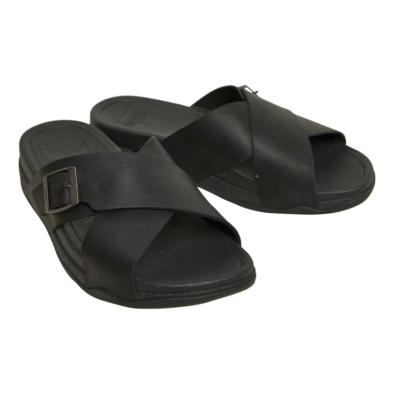 Mens Surfer Cross Strap Sandals Black 1 Mens Surfer Cross Strap Sandals Black