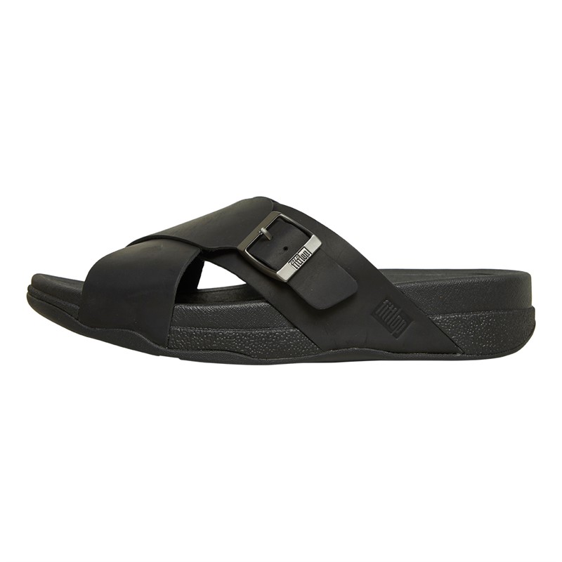 Mens Surfer Cross Strap Sandals Black 2 Mens Surfer Cross Strap Sandals Black