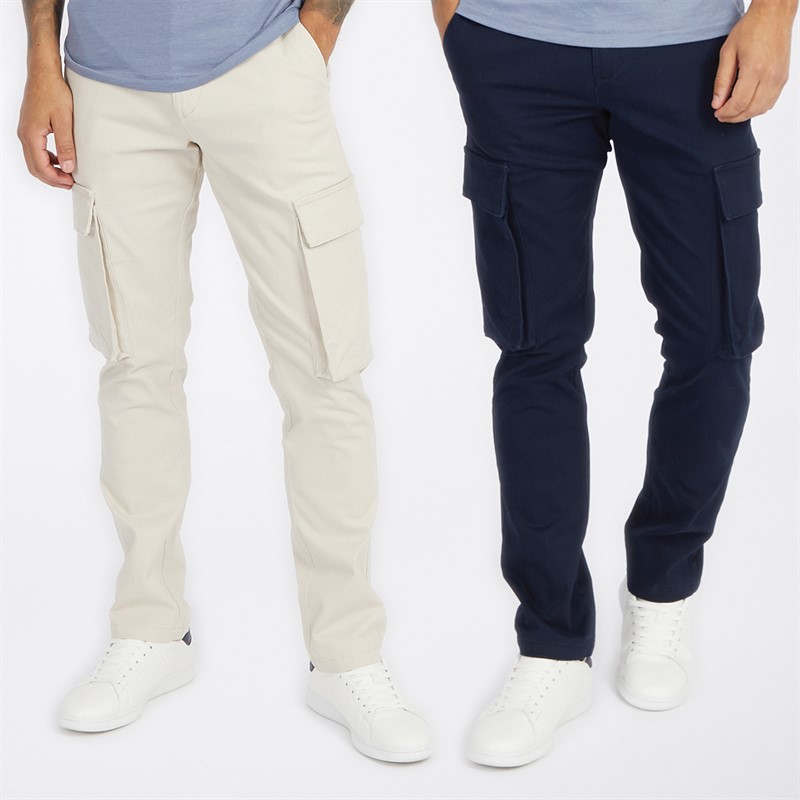 Mens Two Pack Cargo Pants Marine/Stone