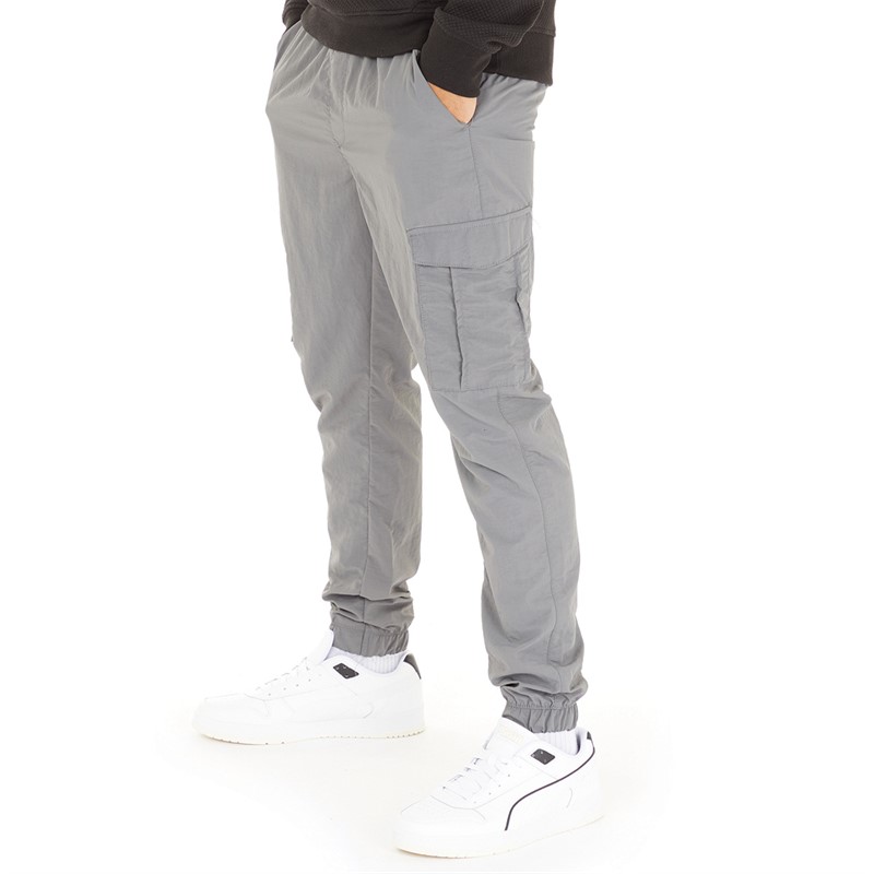 Mens Fine Taslan Cargo Trousers Mid Grey