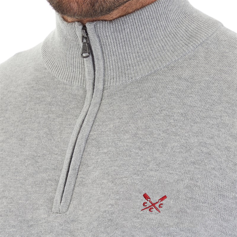 Mens 1/2 Zip Neck Jumper Grey Marl 3 Mens 1/2 Zip Neck Jumper Grey Marl
