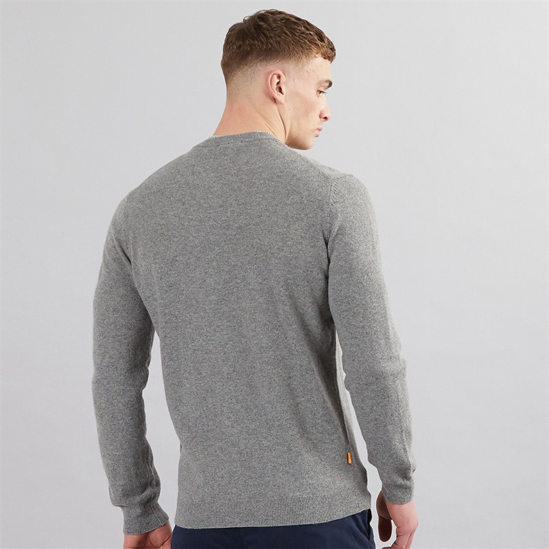Mens Q4 Lambswool Crew Jumper Medium Grey Heather 2 Mens Q4 Lambswool Crew Jumper Medium Grey Heather