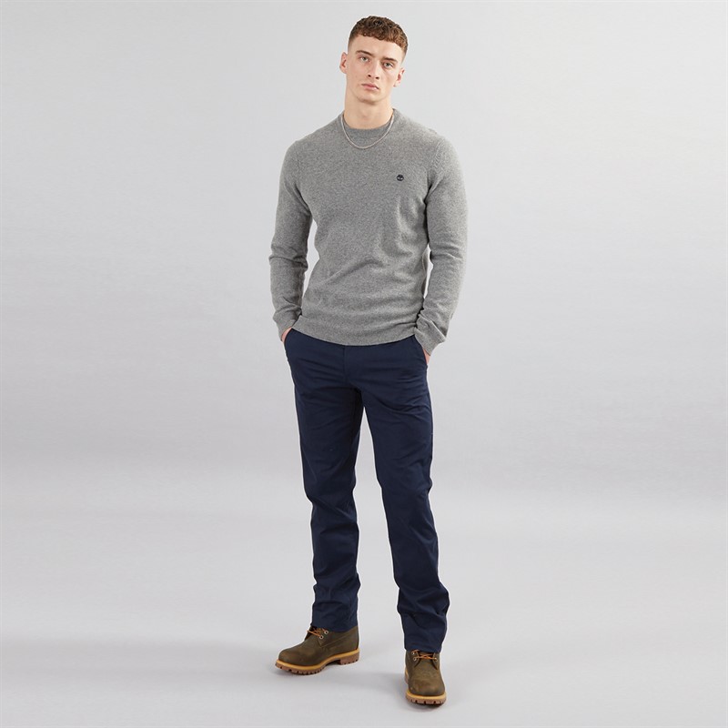 Mens Q4 Lambswool Crew Jumper Medium Grey Heather 4 Mens Q4 Lambswool Crew Jumper Medium Grey Heather