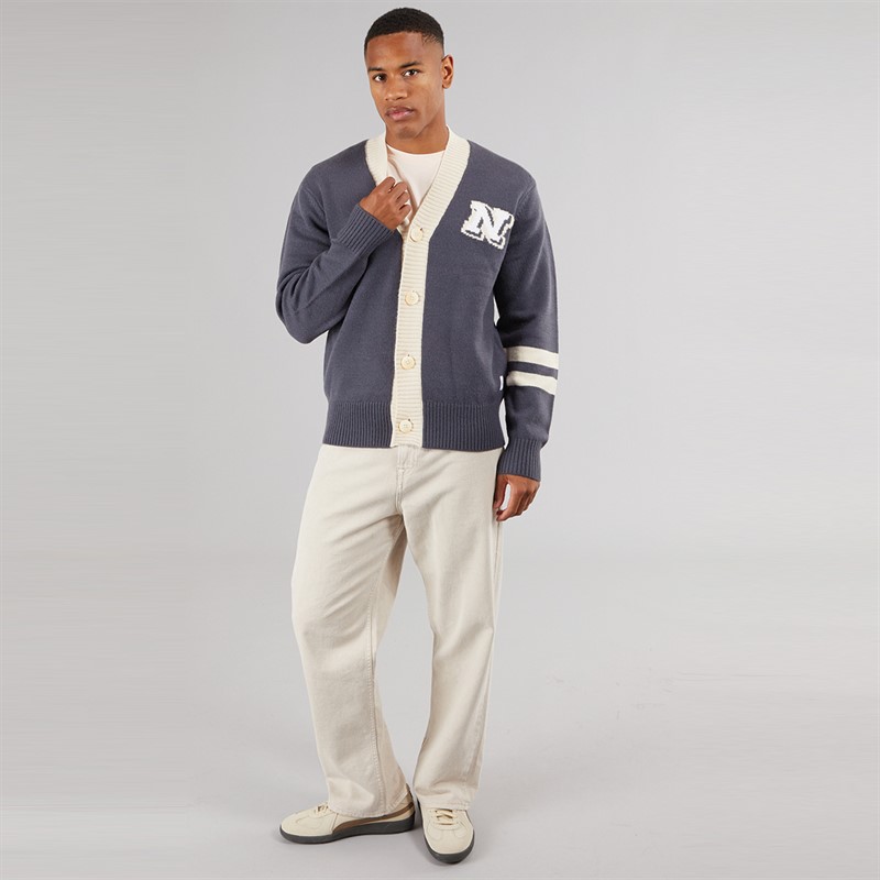 Mens Relaxed Fit Varsity Cardigan Navy 4 Mens Relaxed Fit Varsity Cardigan Navy