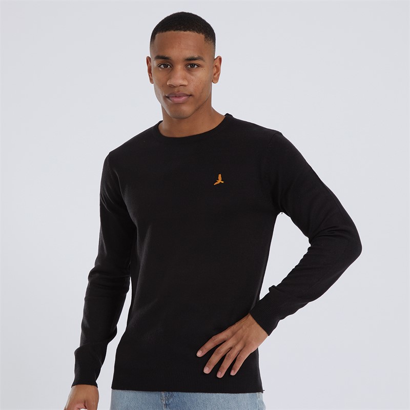 Mens Theory Crew Neck Jumper Jet Black
