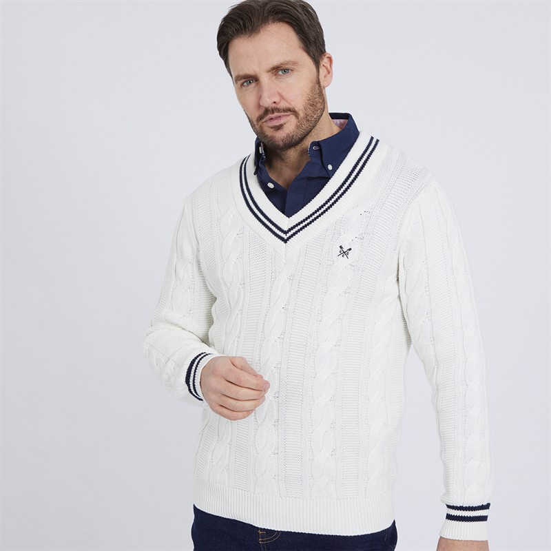 Mens Cricket Jumper White 1 Mens Cricket Jumper White
