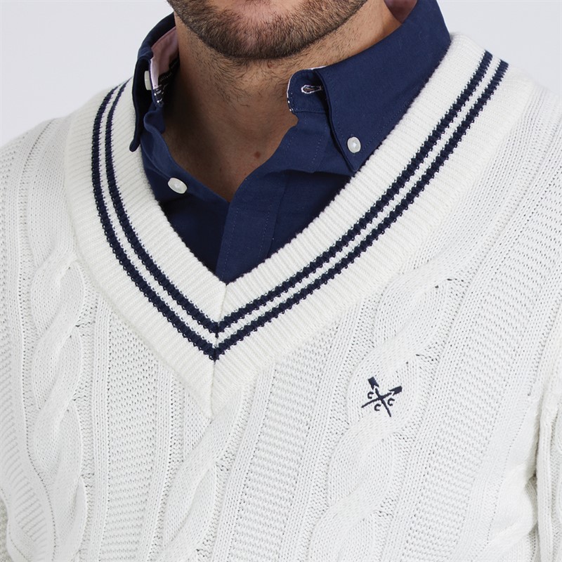 Mens Cricket Jumper White 3 Mens Cricket Jumper White