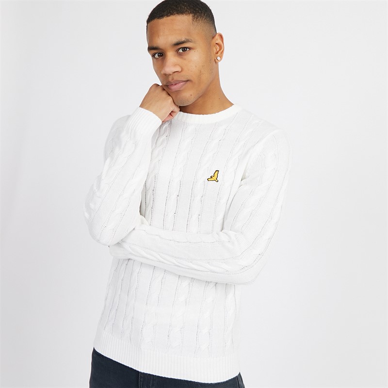 Mens Alliance Crew Neck Jumper Vintage White 1 Mens Alliance Crew Neck Jumper Vintage White