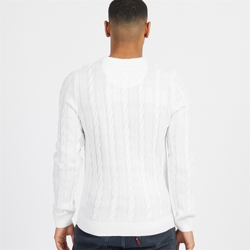 Mens Alliance Crew Neck Jumper Vintage White 2 Mens Alliance Crew Neck Jumper Vintage White