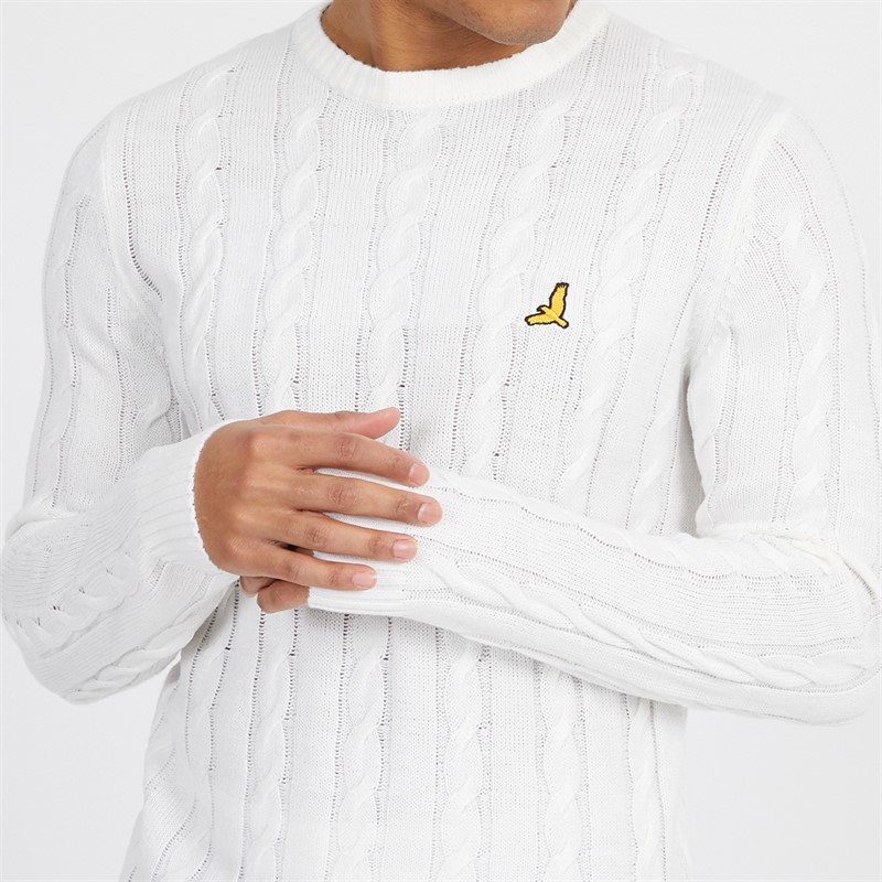 Mens Alliance Crew Neck Jumper Vintage White 3 Mens Alliance Crew Neck Jumper Vintage White