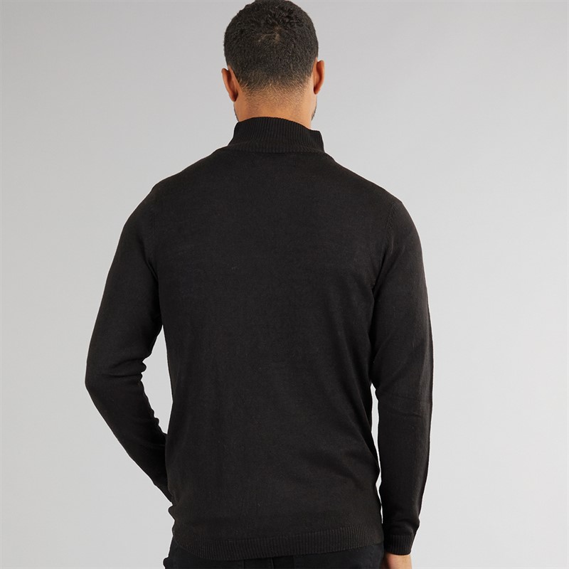 Mens Dagenham 1/4 Zip Jumper Black 2 Mens Dagenham 1/4 Zip Jumper Black
