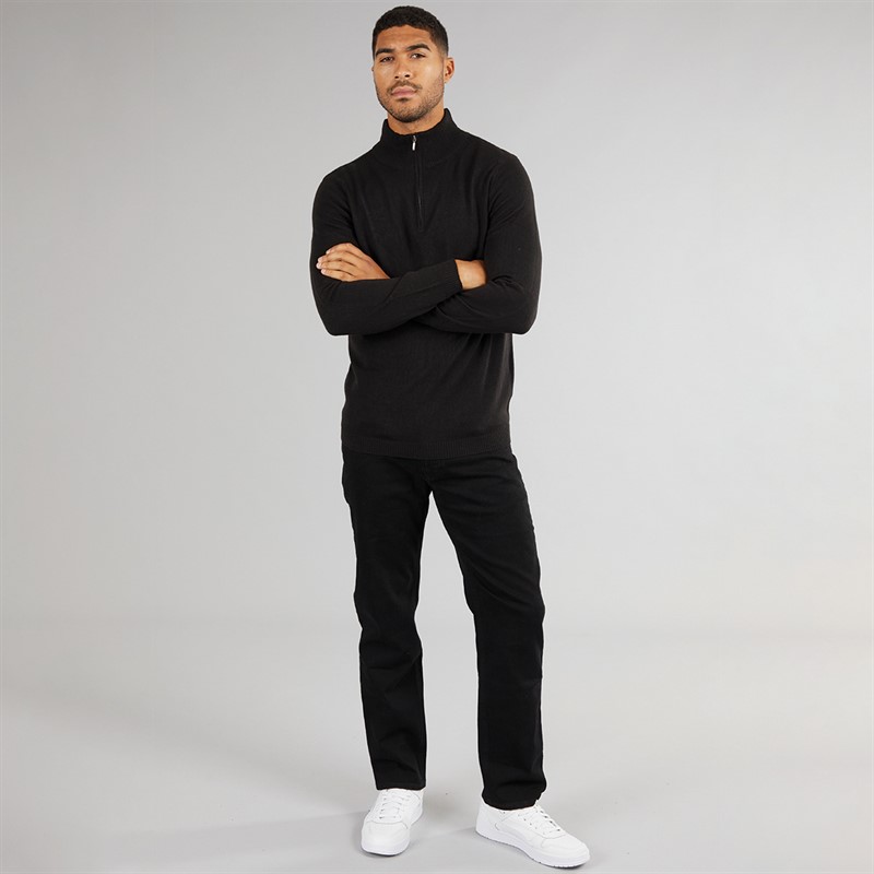 Mens Dagenham 1/4 Zip Jumper Black 3 Mens Dagenham 1/4 Zip Jumper Black
