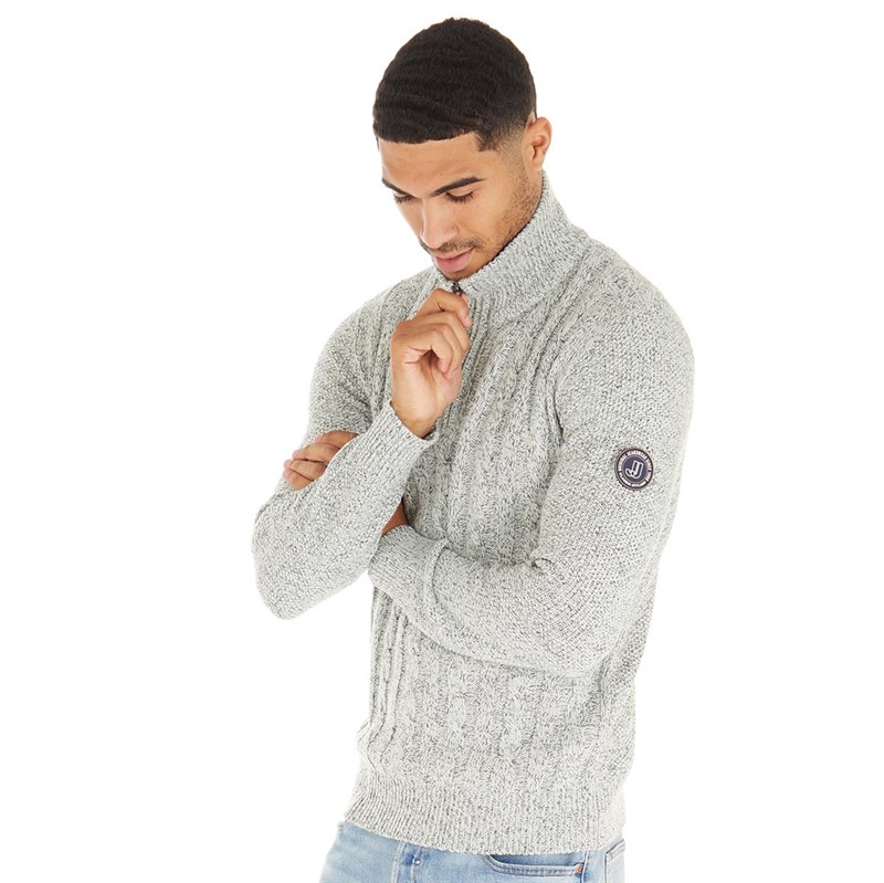 Mens Shane Knit Jumper Silver Birch 1 Mens Shane Knit Jumper Silver Birch