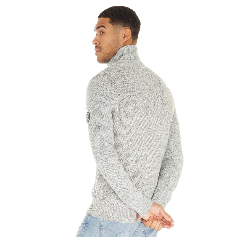 Mens Shane Knit Jumper Silver Birch 2 Mens Shane Knit Jumper Silver Birch