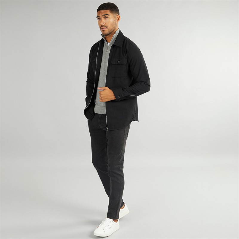 Mens Mikkel Shirt Jacket Black Houndstooth 3 Mens Mikkel Shirt Jacket Black Houndstooth