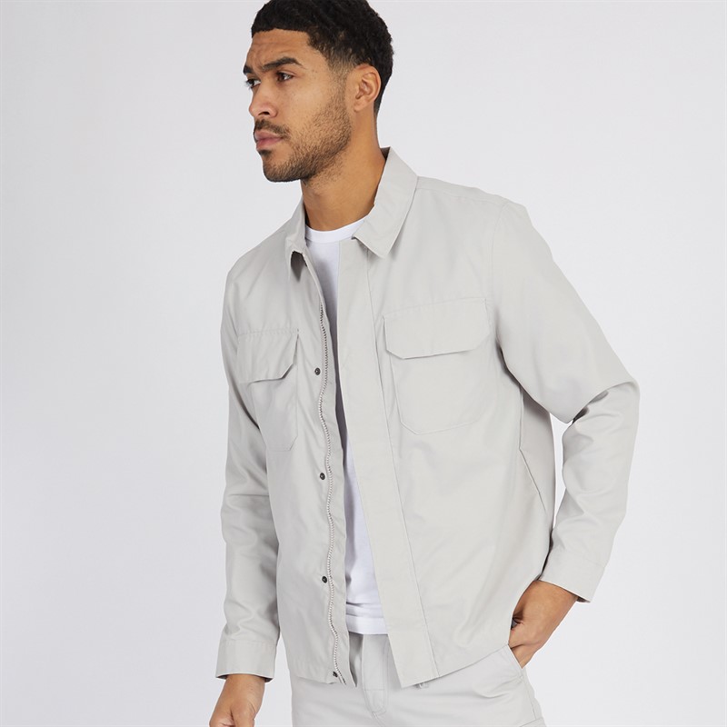 Mens Tech Overshirt Light Grey