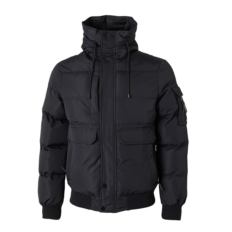 Mens Milwaka Fur Lined Hooded Jacket Black