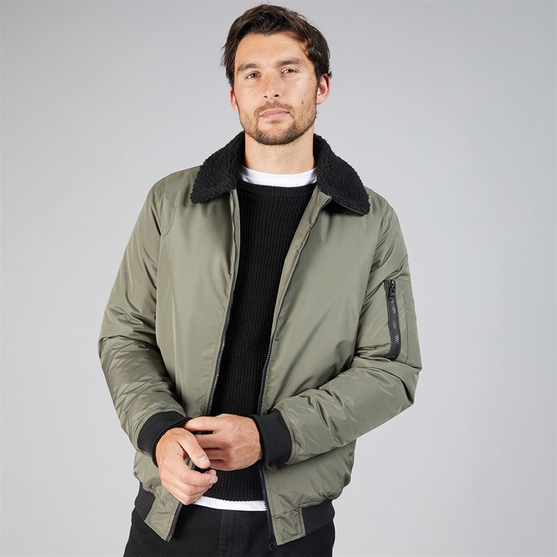 Mens Bomber Jacket Khaki 1 Mens Bomber Jacket Khaki