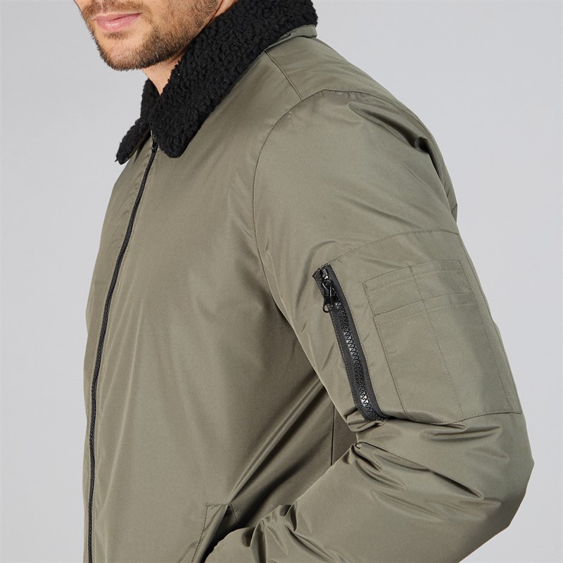 Mens Bomber Jacket Khaki 3 Mens Bomber Jacket Khaki