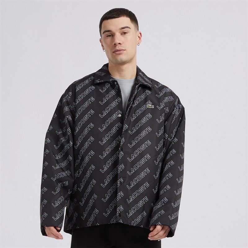 Mens Monogram Lettering Jacket Black