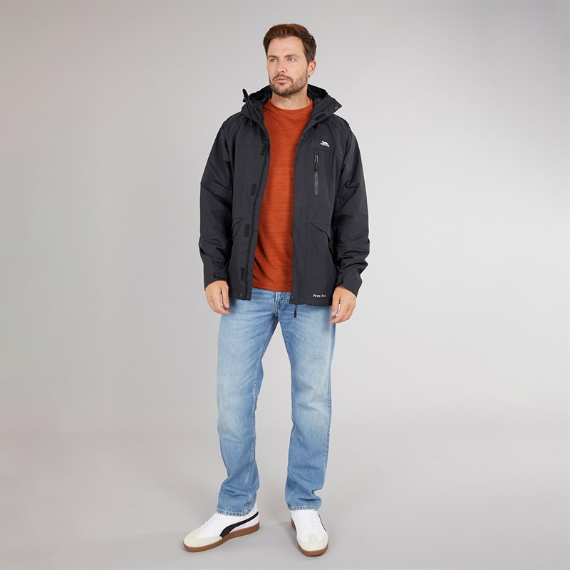 Mens Corvo Hooded Waterproof Shell Jacket Black 4 Mens Corvo Hooded Waterproof Shell Jacket Black